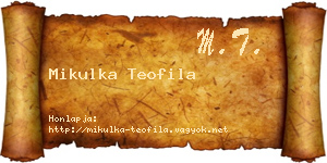 Mikulka Teofila névjegykártya